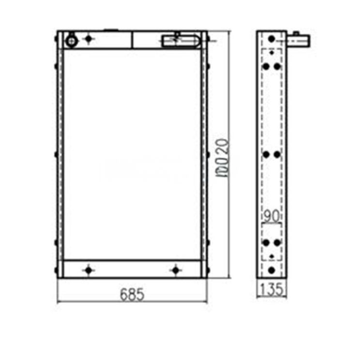 Hyundai Hydraulic Oil Cooler 11N6-43300 11N6-44030 Compatible for Hyundai Excavator R200W-7 R210LC-7 R210NLC-7 R210LC-7A