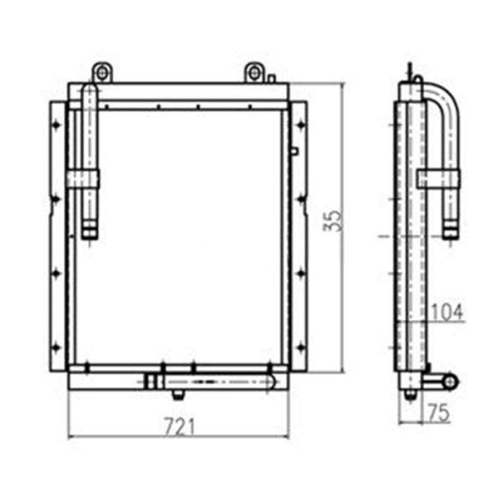 Doosan Oil Cooler 13B82000 Compatible for Doosan Excavator S210W-V S170W-V S180W-V S225NLC-V