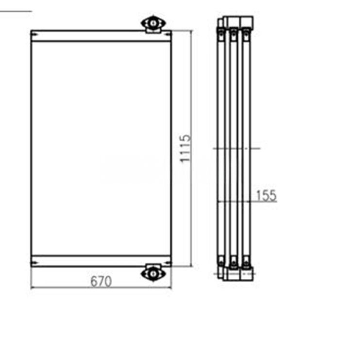 Doosan Oil Cooler K9001935 Compatible for Doosan Excavator DH500-7 DX420 DX480LC DX520