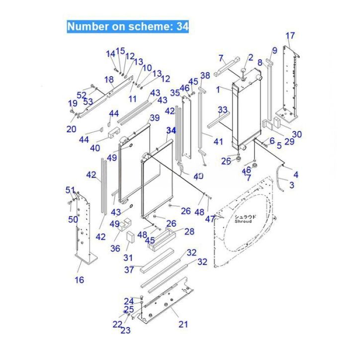 Komatsu For Komatsu Excavator PC300-8 PC350-8 Hydraulic Oil Cooler 207-03-76320