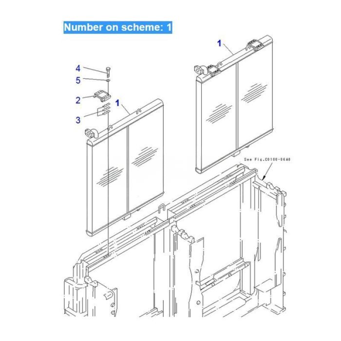 Komatsu Hydraulic Oil Cooler 209-03-51111 Compatible for Komatsu Excavator PC650-3 PC650-5 PC710-5