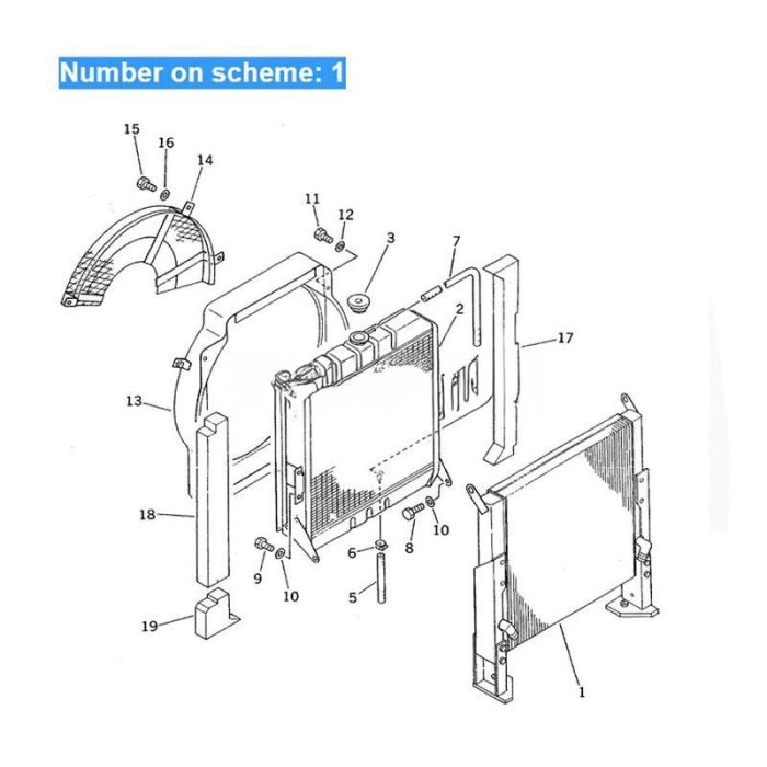 Komatsu For Komatsu Excavator PW100-3 PW100N-3 PW100S-3 Engine S6D95L Hydraulic Oil Cooler 20D-03-41110 20D-03-42110 20D-03-41410