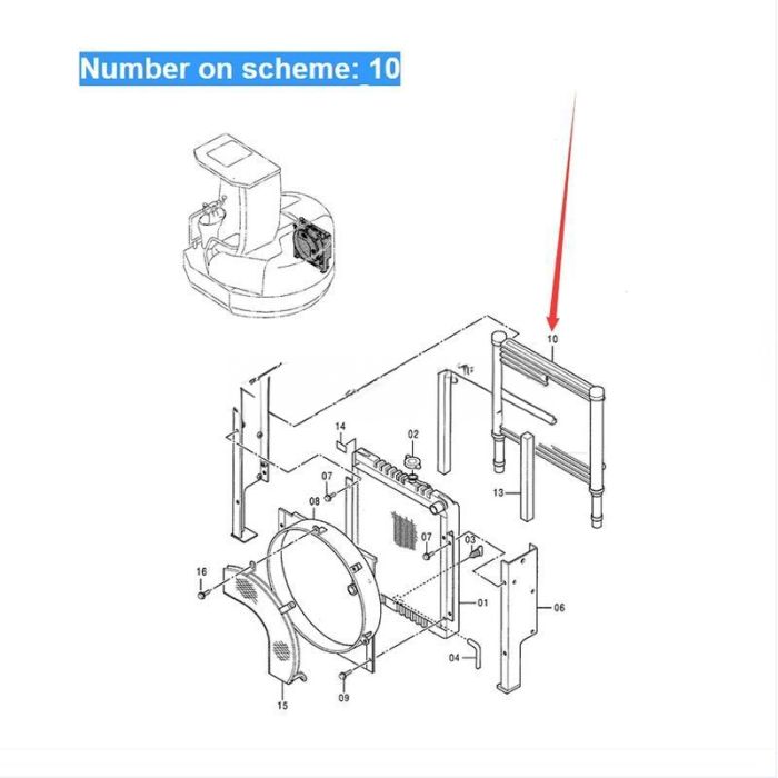 Hitachi For Hitachi Excavator EX55UR Hydraulic Oil Cooler 4340202