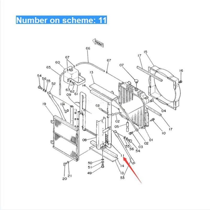 Hitachi For Hitachi Excavator EX60 EX60G Hydraulic Oil Cooler 4217470