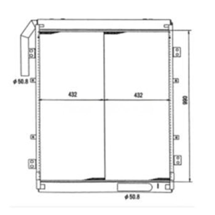 Kobelco Oil Cooler 2452U660S22 Compatible for Kobelco SK300-2 SK300 Excavator