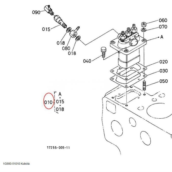 Kubota Fuel Injection Pump Assembly 1G880-51010 Compatible for Kubota Engine D1403