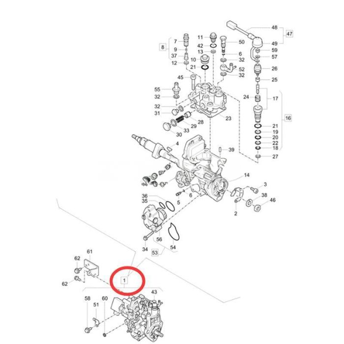 New Holland Fuel Injection Pump 729017-51310 Compatible for Yanmar Engine 3TNV88F New Holland Excavator E33C E37C