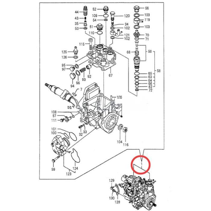 Yanmar Fuel Injection Pump VV72963051320 Compatible for Yanmar Engine 4TNV88-BXYB-22 Kobelco Excavator 50SR 50SR-5