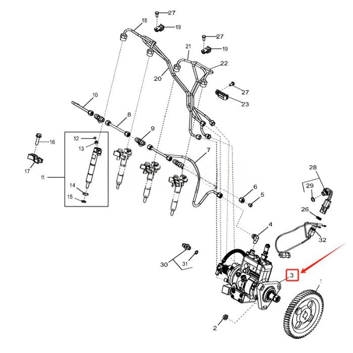 John Deere Fuel Injection Pump RE562010 Compatible for John Deere Engine 4045 Tractor 5090E 5100E 6095B 6B-954