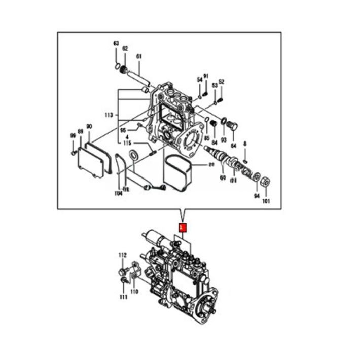 Yanmar Fuel Injection Pump 719E40-51350 Compatible for Yanmar Engine 3TNV80F 3TNV80F-SNHB