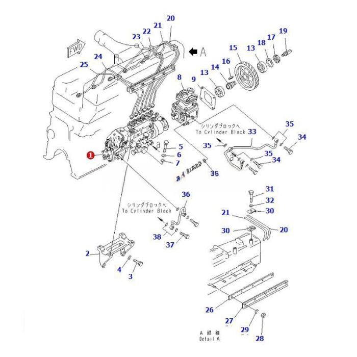 Komatsu Fuel Injection Pump 6138-72-1110 6138-72-1130 Compatible for Komatsu Engine SA6D110-1J