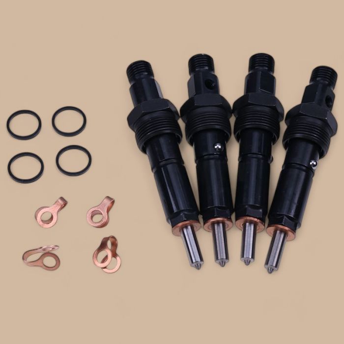 New Holland 4Pcs Fuel System Injector 2852869 Compatible for CASE PX85 New Holland F4GE0454E D666 Engine
