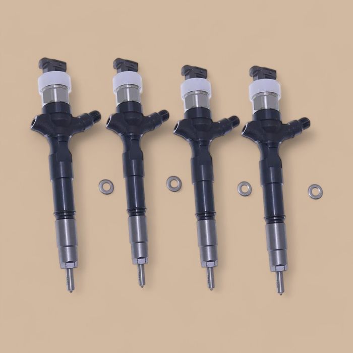 Toyota 4Pcs Fuel Injector 295050-0200 23670-30400 Compatible for Toyota 1KDFTV 1KD-FTV 2KDFTV 2KD-FTV Engine Fortuner Hilux Land Cruiser