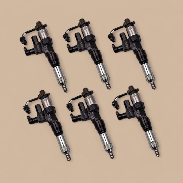 Hino 6 Pcs Fuel Injector VH23670E0010 Compatible for Hino Engine J08E Kobelco Excavator SK350-9 SK200-8 SK260-8