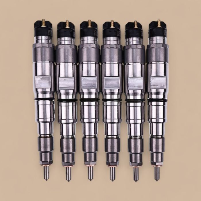 Doosan 6 Pcs Fuel Injector 65.10401-7001C Compatible for Doosan Daewoo Engine DL08 Excavator DX300LC DX340LC DX350LC DX380LC