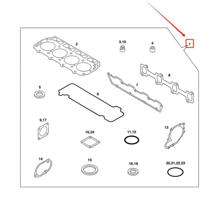 Volvo Overhaul Gasket Kit SA8210-06160 Compatible for Volvo Excavator EC55 EC55E EW55