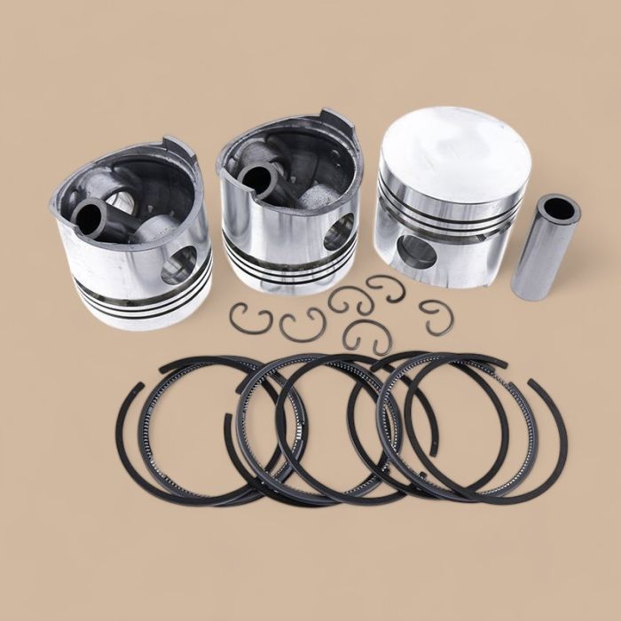 Mitsubishi STD Piston Kit with Ring Compatible for Mitsubishi Engine L3C Tractor GF14 GF15 GM 220D MT14 MT15