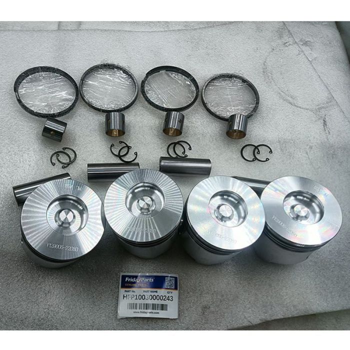 Yanmar STD Piston Kit With Rings 129005-22080 Compatible for Yanmar 4TNV88 Komatsu 4D88E Engine