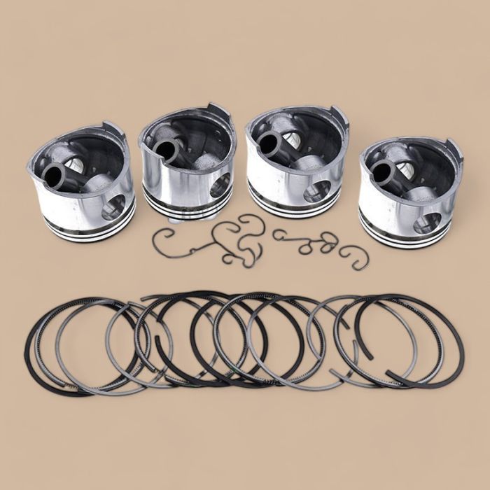 Mitsubishi STD Piston Kit with Ring Compatible for Mitsubishi Engine 4D33 4D33T Fuso Truck Canter FE537 FE637 FE647 FE657 FG637 FE337 FE437