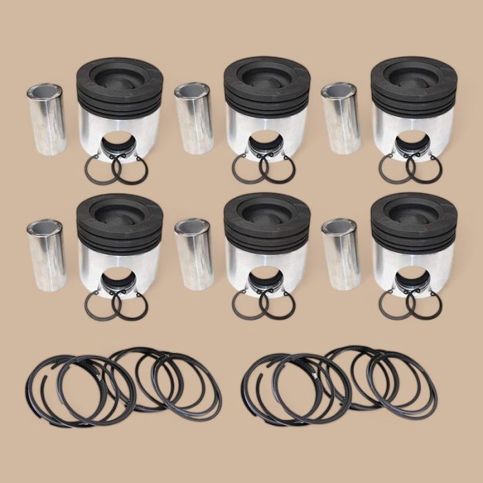 Cummins Piston & Piston Ring Set 3966721 Compatible for Cummins Engine 6CT ISC ISL QSL