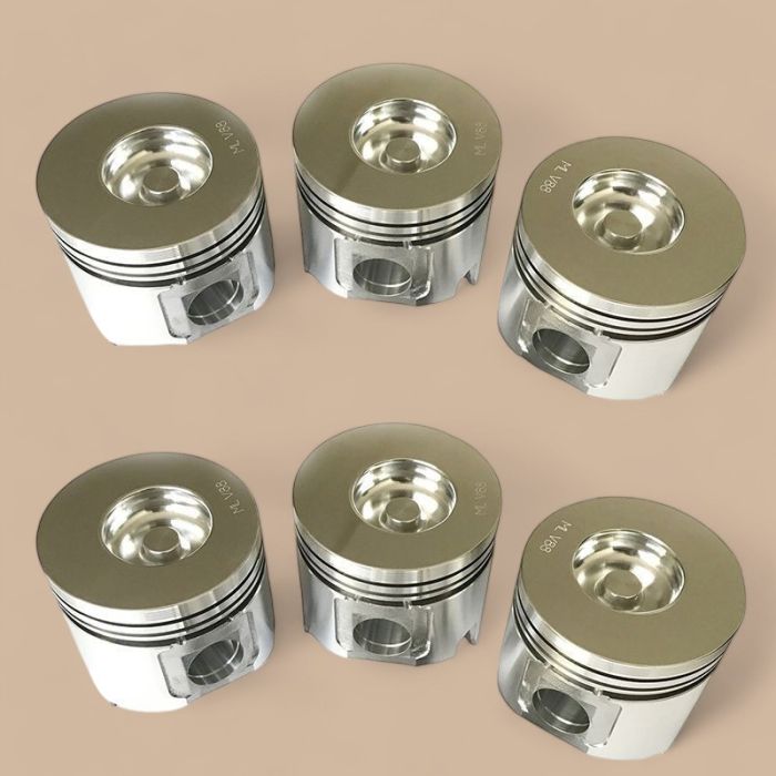 Hyundai 6 Pcs Pistons 65.02501-0418 Compatible for Doosan 155LC-V 230LC-V 175LC-V 140W-V 210W-V Excavator