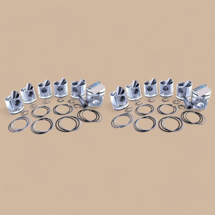 Mitsubishi Piston & Piston Ring Set STD Compatible for Mitsubishi Engine S12R