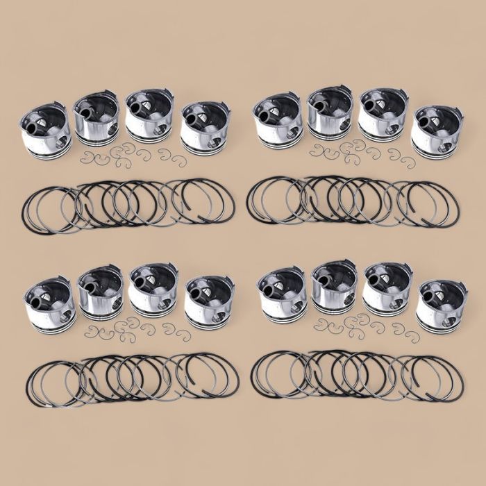 Mitsubishi Piston & Piston Ring Set STD Compatible for Mitsubishi Engine S16R