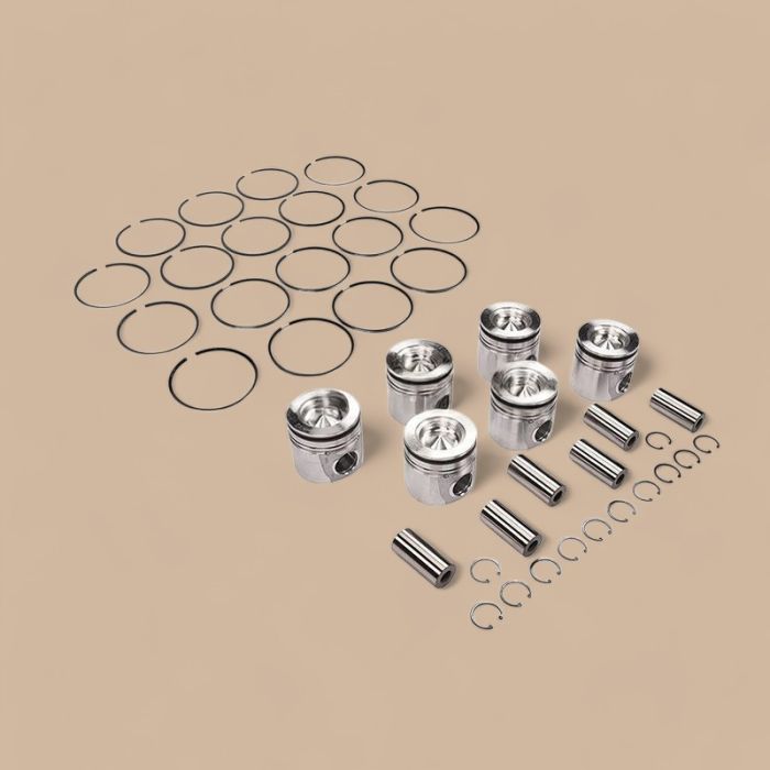 Dodge 6 Set Piston & Piston Rings Kit 4955520 Compatible for 07-19 Dodge Ram 6.7L Cummins Engine