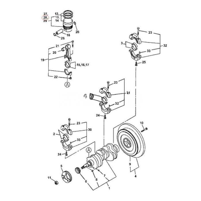 John Deere Piston and Ring Kit 5863003220 Compatible for John Deere Excavator 17ZTS
