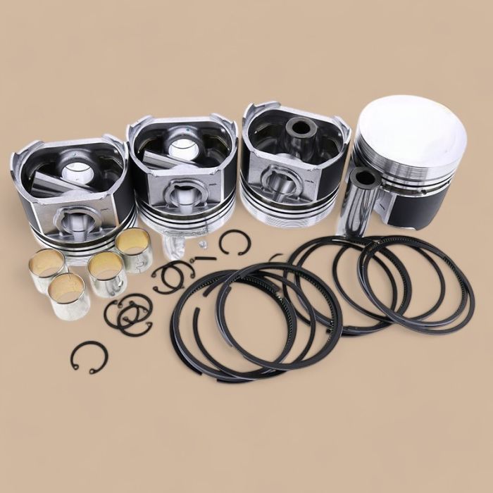 Isuzu STD Piston Kit with Ring Compatible for Isuzu 4BA1 Engine TLD26 TLD64 TLD54 TLD34 NKR ELF Iseki T5000 White 2-45 Field Boss