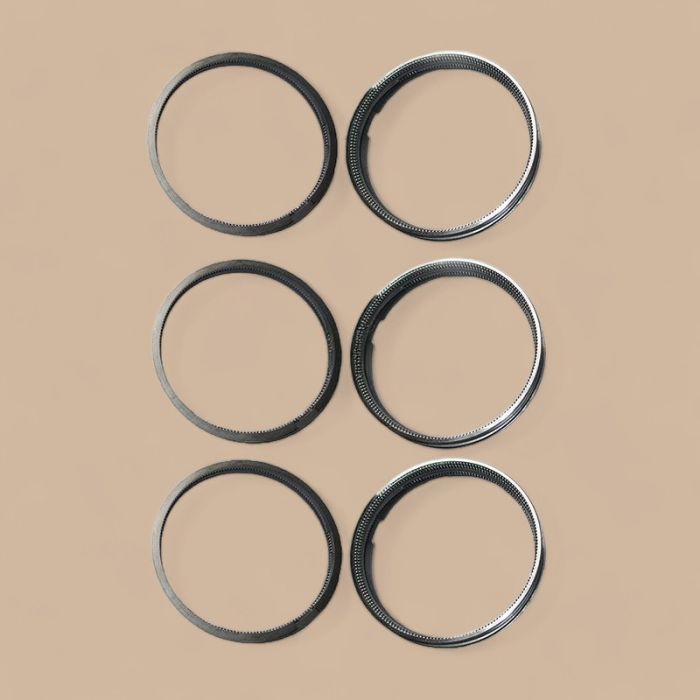 Mitsubishi STD 6 Pcs Pistons Ring Compatible for Mitsubishi S6B-TA Engine Caterpillar CAT E650 Excavator