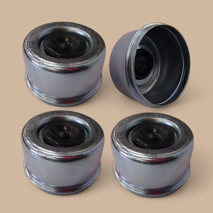 Trailer OD 2.72" 4 Pcs Grease Cap With Rubber Plug 21-43-1 Compatible for Trailer Axles E-Z Lube Spindle