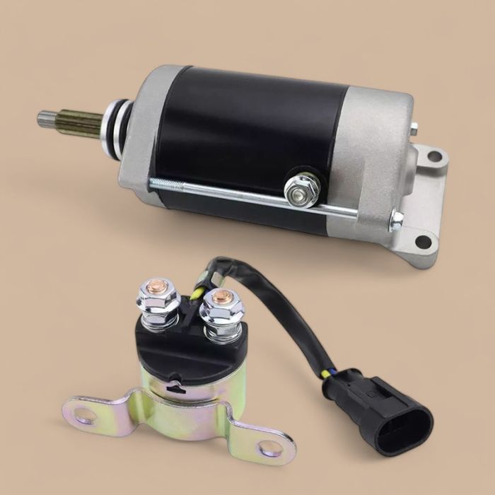Polaris 12V Starter Motor with Solenoid Relay 4013059 4012001 Compatible for Polaris UTV 2011-2012 Ranger RZR XP 900