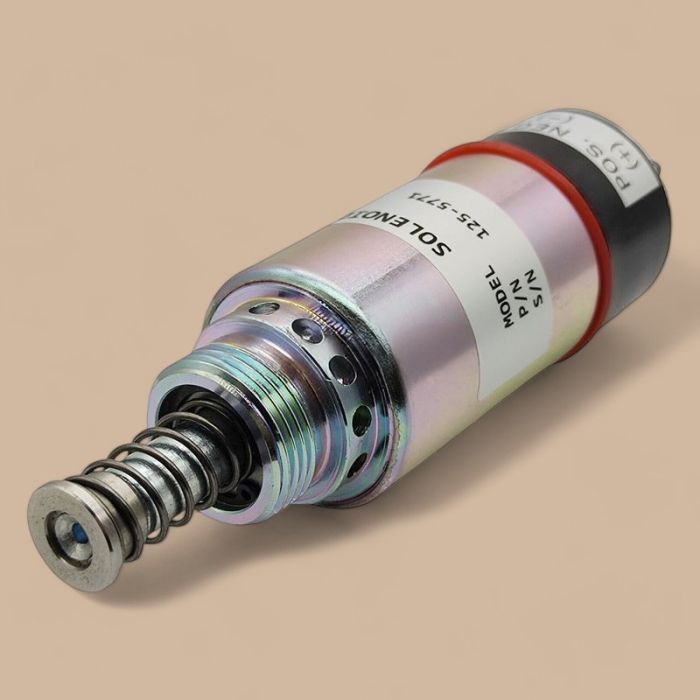 Caterpillar 12V Fuel Shutoff Solenoid 125-5771 Compatible for Caterpillar CAT Engine 3114 3126 3116 3126B 3126E Asphalt Paver AP-1000 AP-1050
