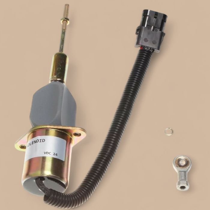 John Deere 24V Electric Fuel Stop ShutOff Solenoid RE53560 Compatible for John Deere Excavator 892ELC