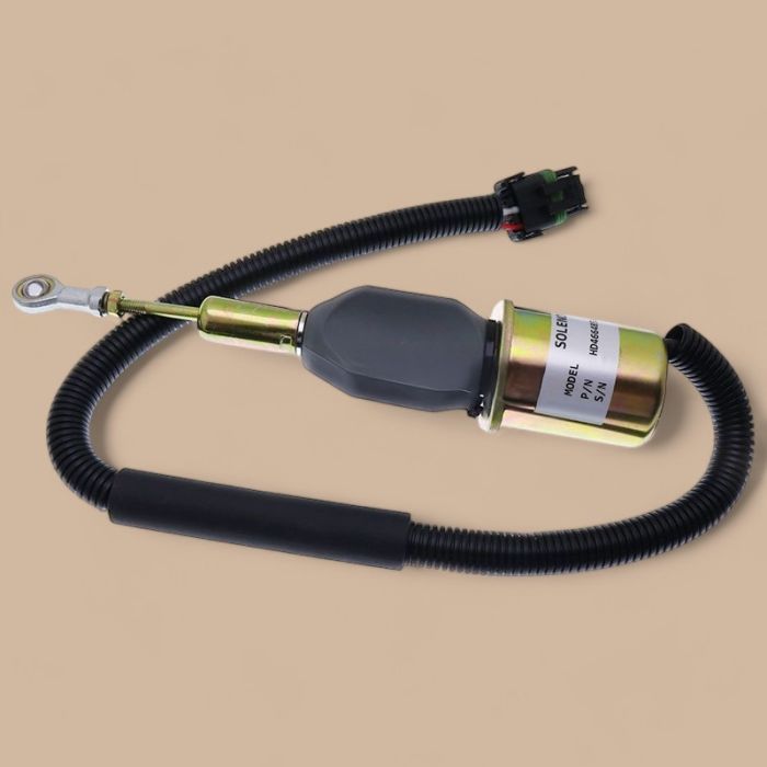 John Deere Fuel Shutoff Solenoid RE504223 Compatible for John Deere Engine 7.6L 6076 8.1L 6081 Buncher 653E Scraper 762B