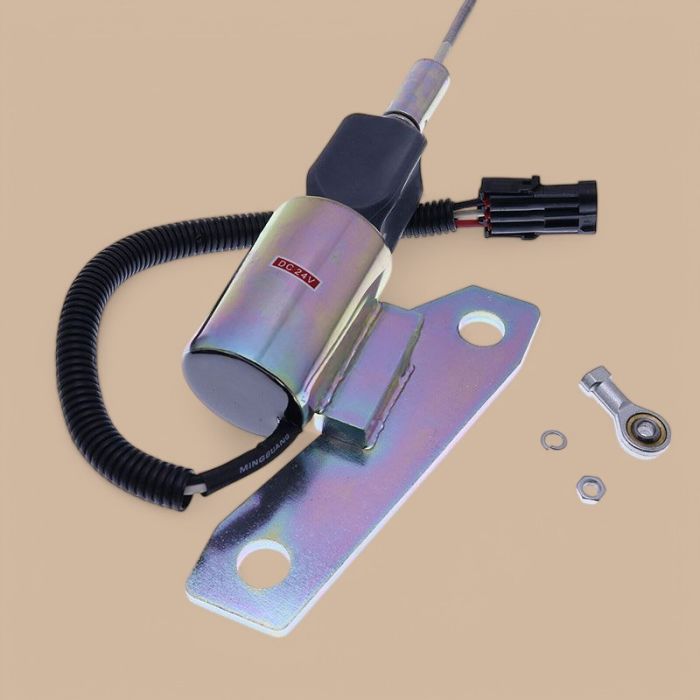 Bobcat 24V Fuel Shut Off Solenoid 5267132 3991625 Compatible for Cummins 6BT 5.9L Engine Hyundai R200-5 R210-7 R225-7 R335-7 Excavator