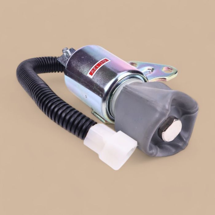 Komatsu Fuel Shut Off Solenoid KT1G386-6001-2 Compatible for Komatsu Engine 3D67E-1A-5A 3D67E-2A Excavator PC14R-2 PC14R-3 PC16R-2 PC16R-3 PC18MR-3