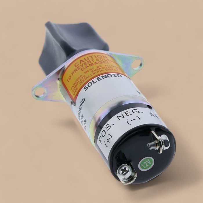 Yanmar Shutoff Solenoid 1504-12A7U1B1 SA-3527-T 12VDC Compatible for Yanmar Engine 2 Terminals