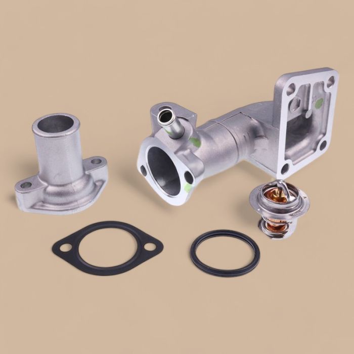 Kubota Water Flange & Cover & Thermostat With Gaskets Compatible for Kubota Engine V1702 Loader L3000DT L3000F L4300DT L4850DT