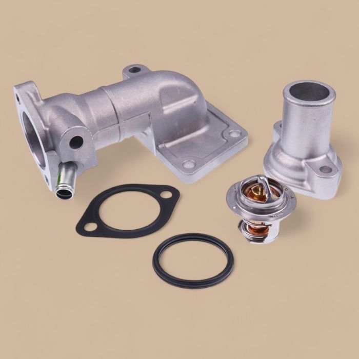 Bobcat Water Flange & Cover & Thermostat With Gasket 6598118 6646743 Compatible for Bobcat Loader 645 743 1600