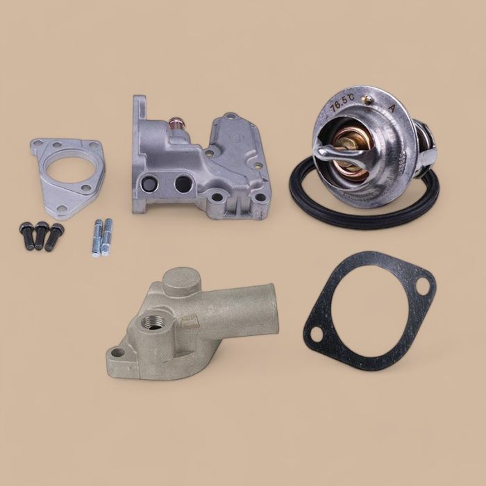 Isuzu Thermostat Kit & Housing & Water Outlet Pipe 8943255131 8943656742 8970186640 8971397120 Compatible for Isuzu Engine 3LD1 4JB1 Hitachi Loader DX40-C DX45-C