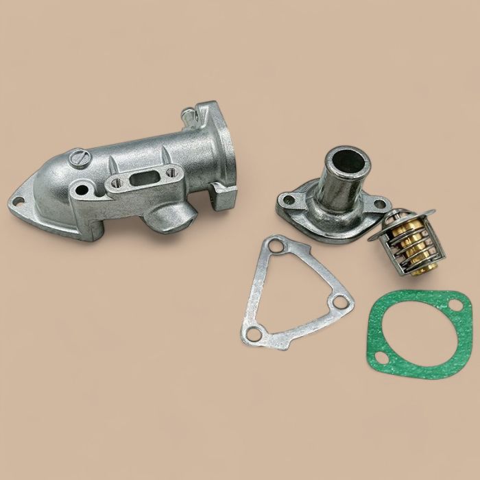 Kubota Thermostat 15531-73010 & Cover 15841-73260 & Complete Water Flange 16875-72704 With Gasket 15841-72923 Compatible for Kubota Engine Z482 D722