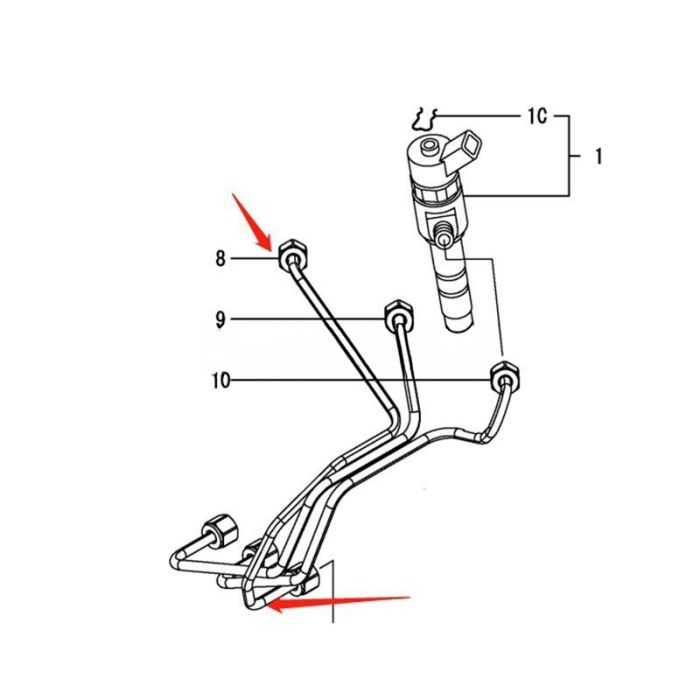 Yanmar Fuel Injection Pipe 129A00-59810 Compatible for Yanmar Engine 3TNV86CHT 3TNV88C 3TNV86CT