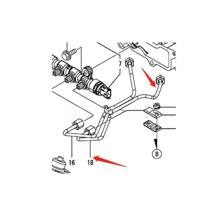Yanmar Fuel Injection Pipe 129A00-59830 Compatible for Yanmar Engine 3TNV86CHT 4TNV86CHT 3TNV86CT 4TNV88C 4TNV86CT