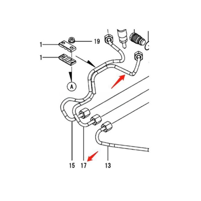 Yanmar Fuel Injection Pipe 129C00-59820 Compatible for Yanmar Engine 4TNV86CHT 4TNV88C 4TNV86CT