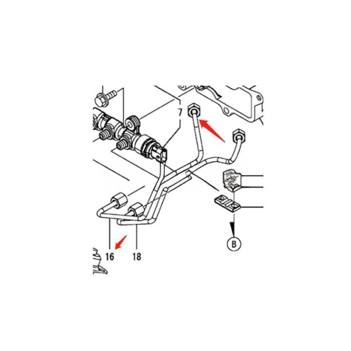 Yanmar Fuel Injection Pipe 129A00-59820 Compatible for Yanmar Engine 3TNV86CHT 3TNV86CT 3TNV88C