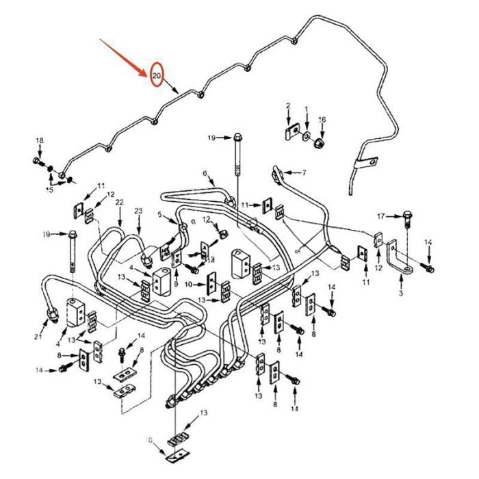 Cummins Fuel Drain Tube 4063217 Compatible for Cummins Engine 6B5.9 Hyundai Excavator R210LC7 R250LC7 RC215C7 R200W7 R210W9S