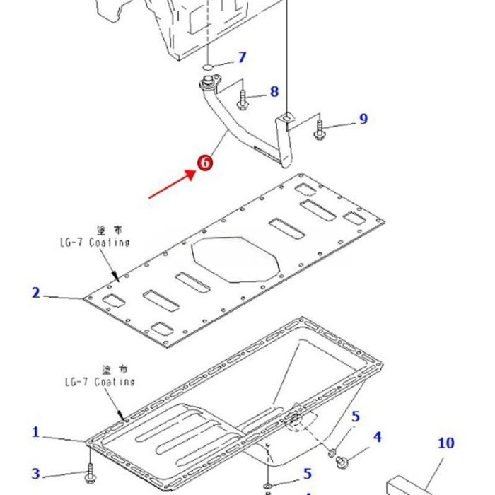 Komatsu Oil Suction Tube 6206-51-6210 Compatible for Komatsu Engine 6D95L-1AA 6D95L-1AD 6D95L-1V S6D95L-1G S6D95L-1LL