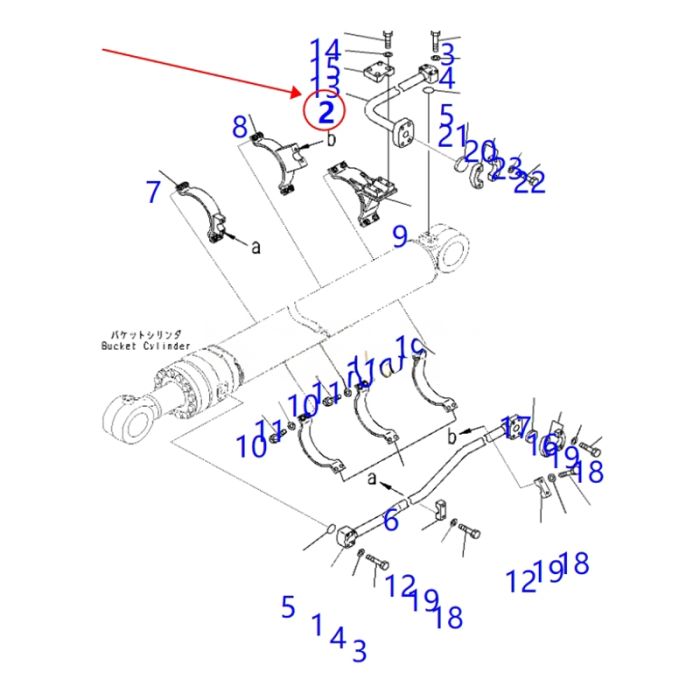 Komatsu Tube 21N-63-72780 Compatible for Komatsu Excavator PC1250-7 PC1100SP-6 PC1100SE-6 PC1250SE-7 PC1250-8R